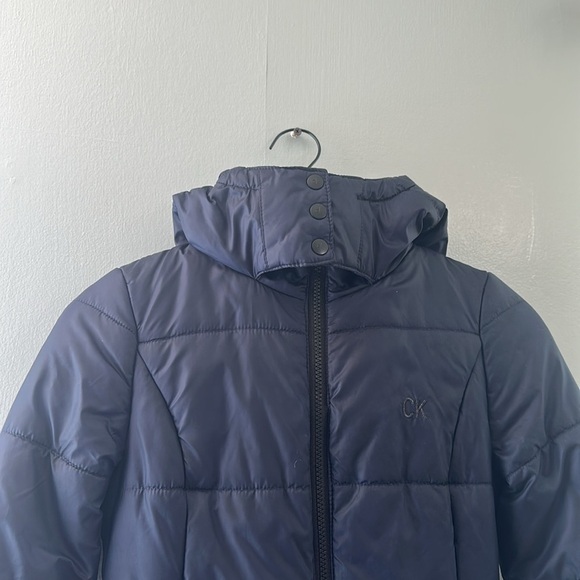 Calvin Klein Youth, Navy Blue,Zip-Up Hooded Puffer Coat Jacket SizeSmall/Petite - Picture 4 of 7